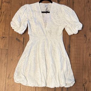 NWT Christian Lacroix White bubble hem Embroidery  Mini Dress XS